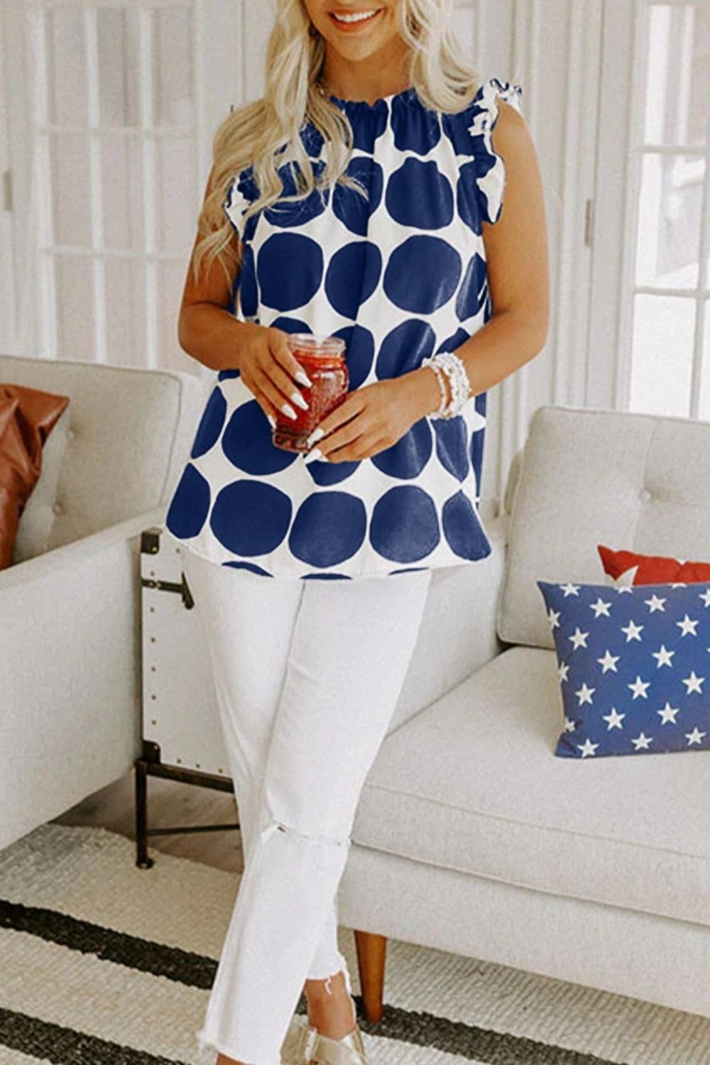 Women’s Polka Dot Ruffled Cami