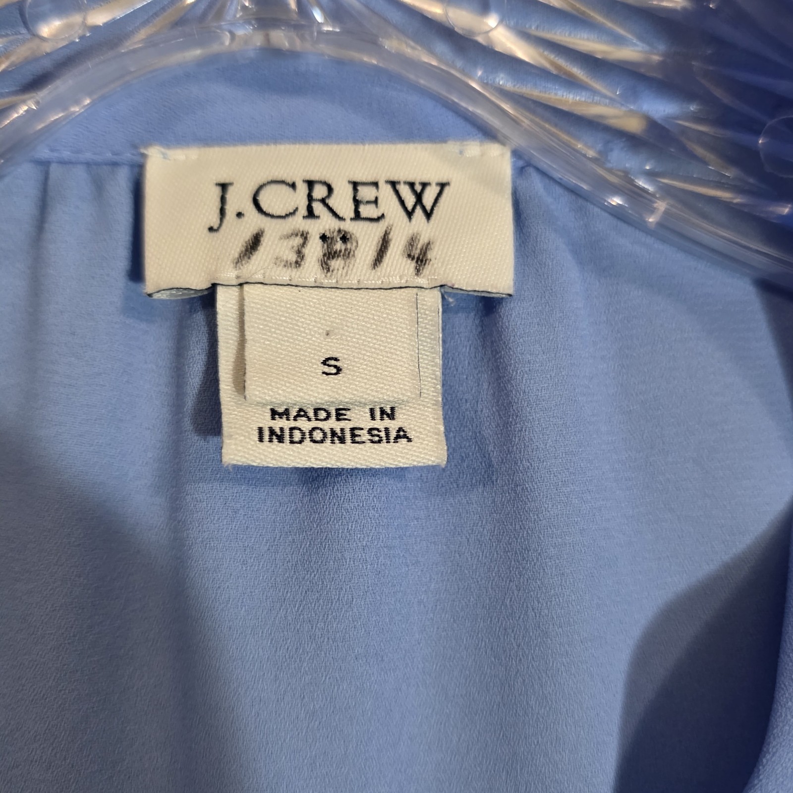 J.crew Womens Sleveless Bow tie Blouse Blue sz small