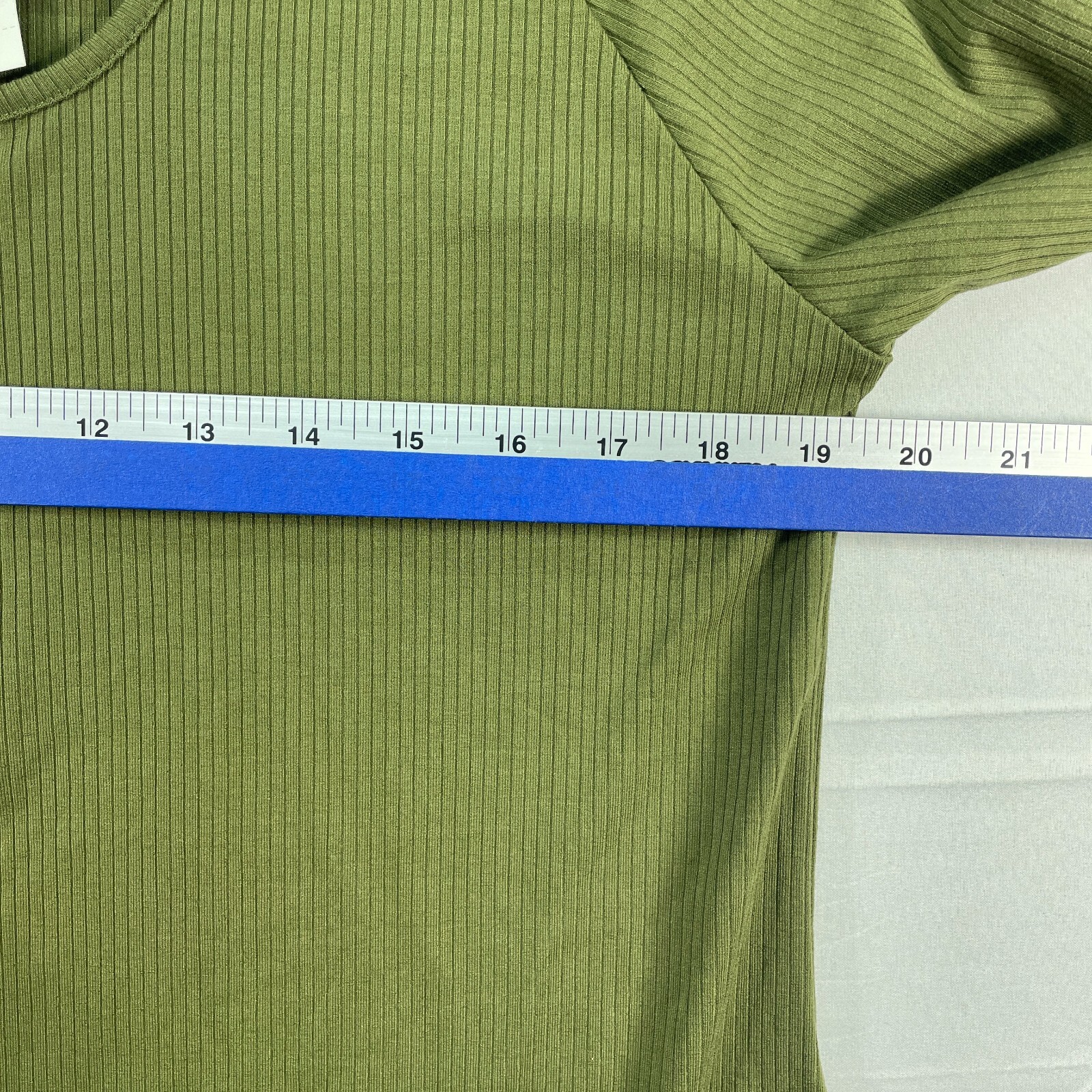Nina Parker Bodysuit Womens Plus size 2X Green Ribbed Long Sleeve Casual New