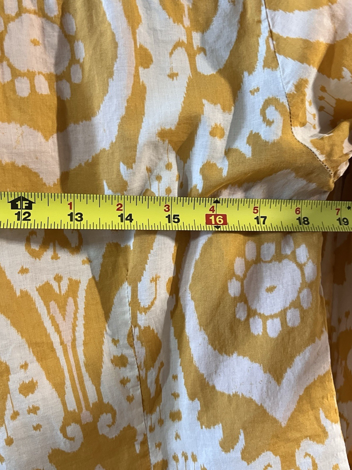 J.Crew The Perfect Shirt Yellow Ikat Print Cotton Button Down Small Summer Top