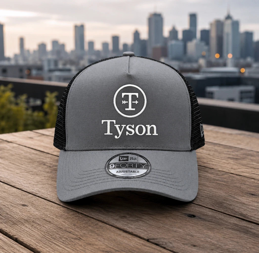 America Tyson Foods Trucker Cap – Gray Mesh Snapback Adjustable Hat