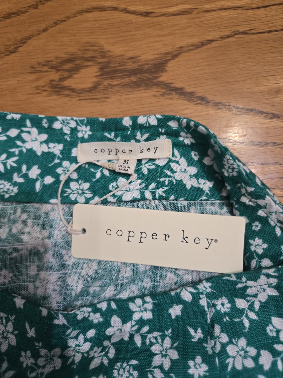 NWT COPPER KEY 2-Piece Women’s Green Floral Sleeveless Blouse And Skort Sz M