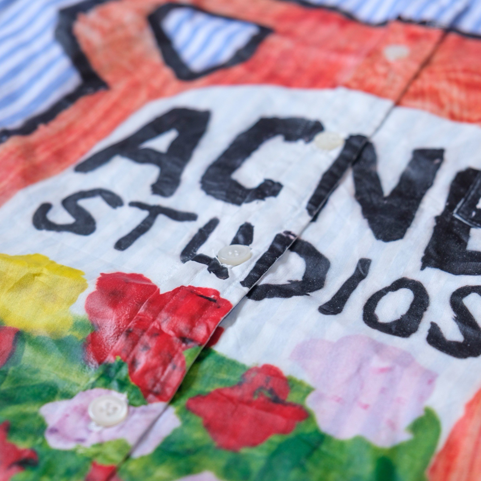 Acne Studios x Grant Levy-Lucero SS19 “Hand Painted” Graphic Stripe Shirt