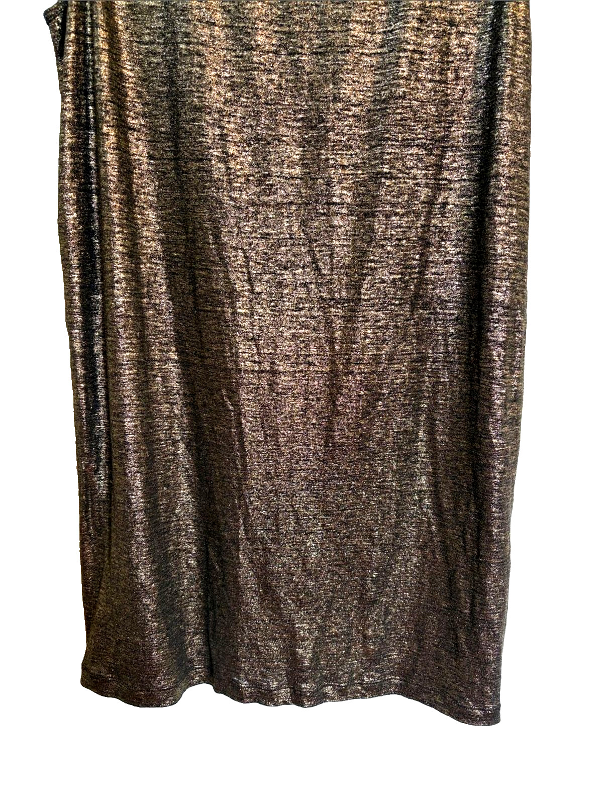Eileen Fisher Organic Linen Metallic Knit Tank Top Black Gold Sleeveless M