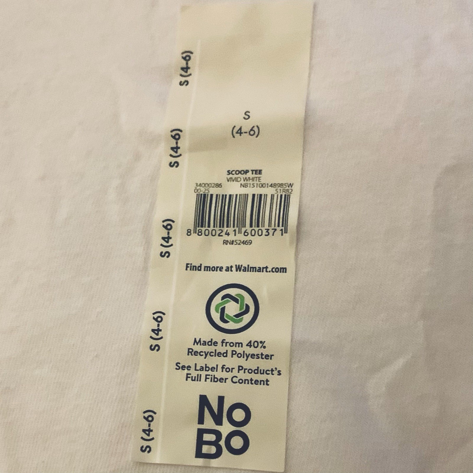 No Boundaries Juniors Scoop Neck Tee Small 4-6 New with Tags Vivid White Stretch