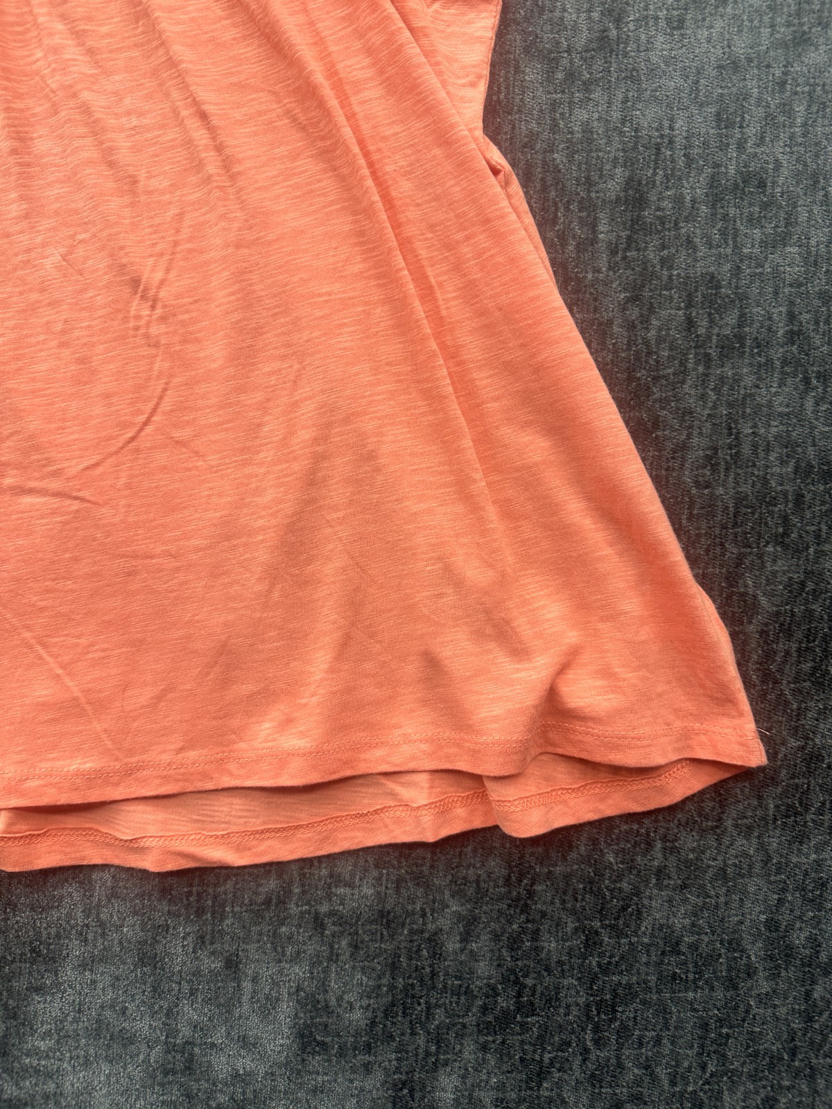 Ella Moss Blouse Top Womens 2XL Orange Lace Trim Knit Ruffle Neck Keyhole Back