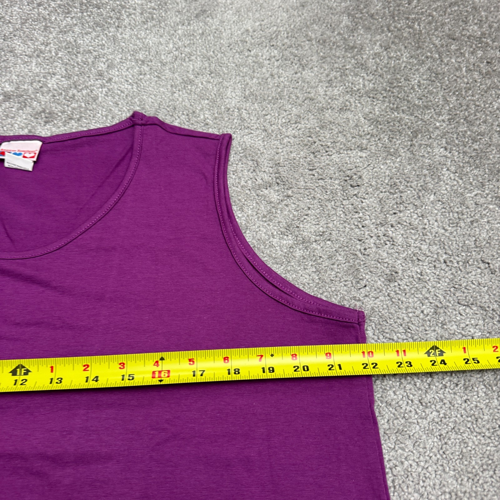 American Sweetheart Basic Tank Top Womens Large Purple Scoop Neck Polycotton NWT
