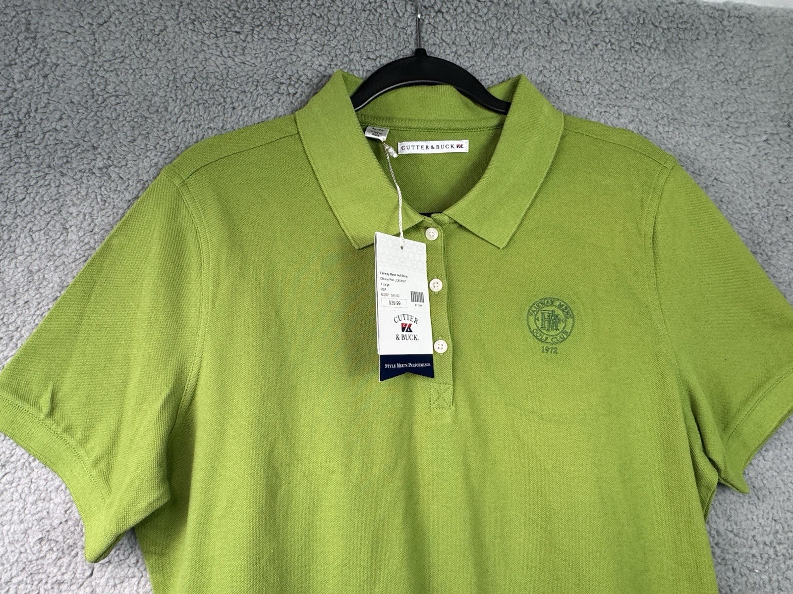 Women’s Golf Polo XL Green Fairway Mews Golf Club Spring Lake NJ Cutter & Buck