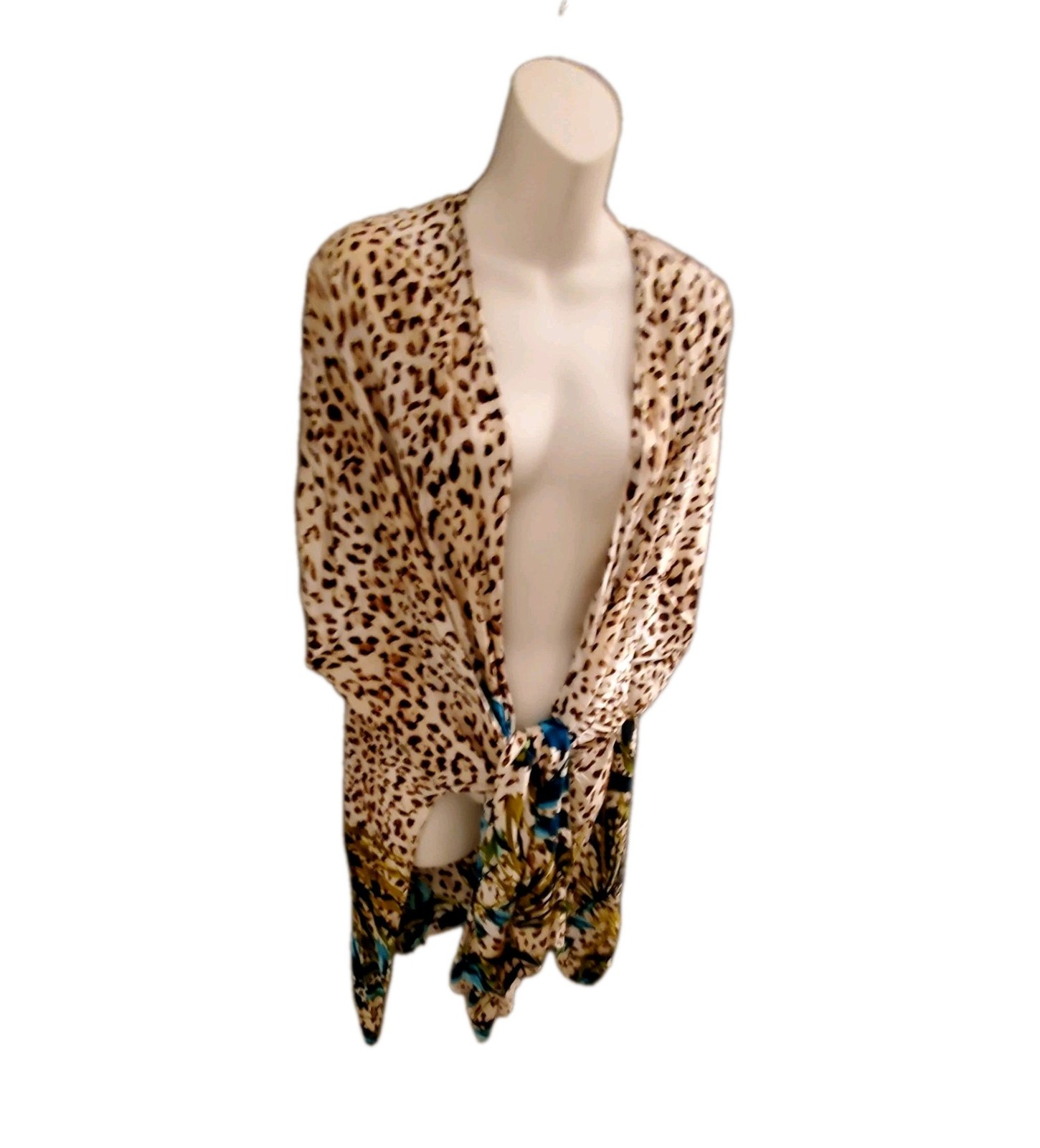 Chicos O/S Ruana/Kimono Animal Print Duster Excellent Condition. Nice Piece.