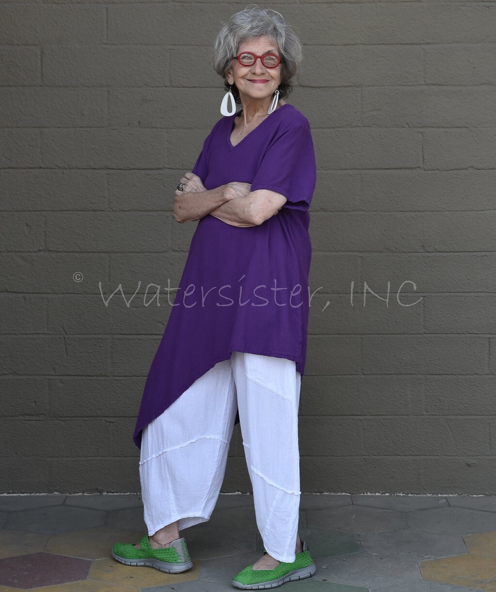 WATERSISTER Cotton Gauze ALOHA Tunic Angle Hem 1(S/M) 2(L/XL) 3(1X) Oh my COLORS