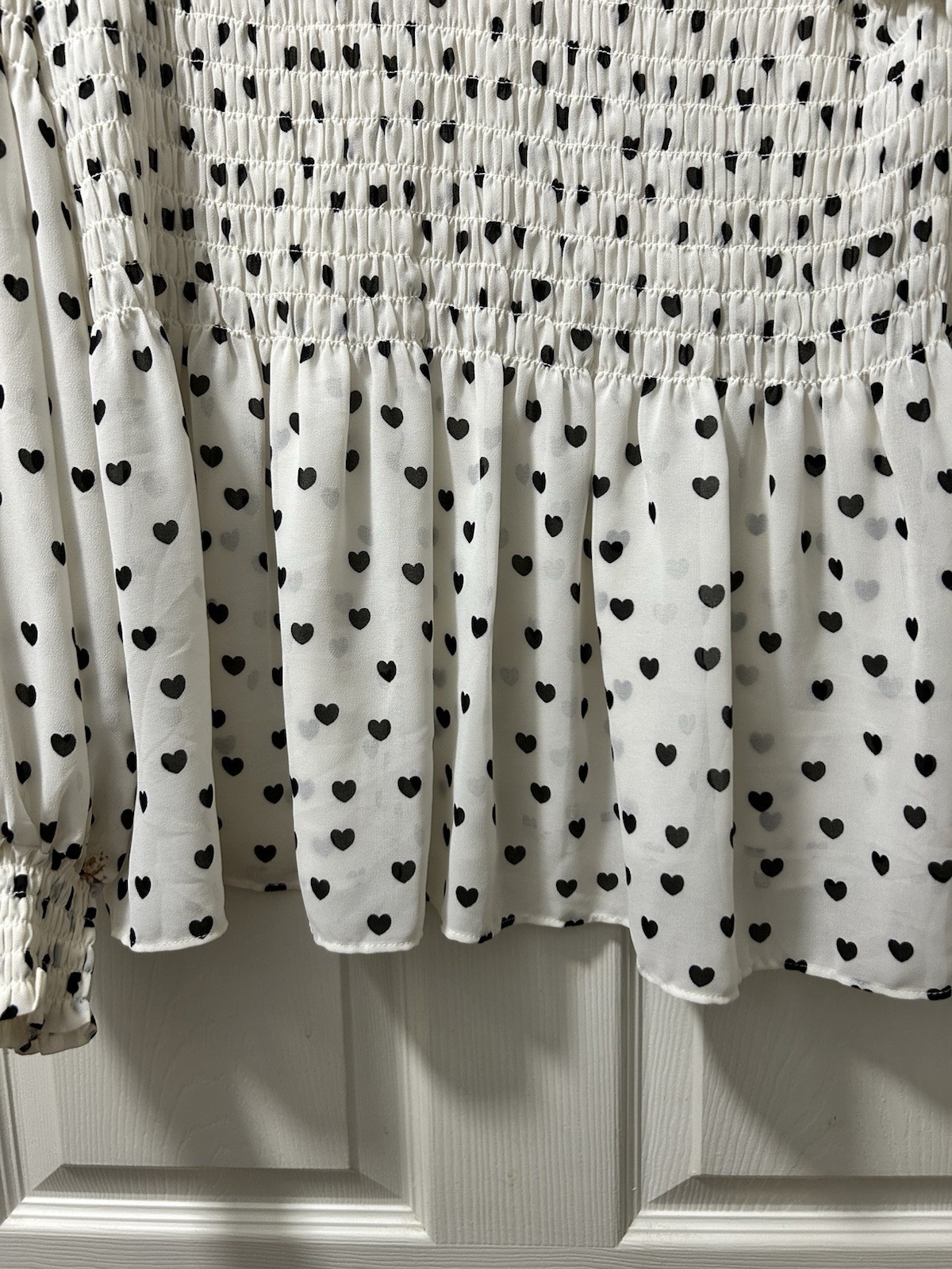 Ladies Rose & Olive Sheer Tunic Large Poka Dot Blouse