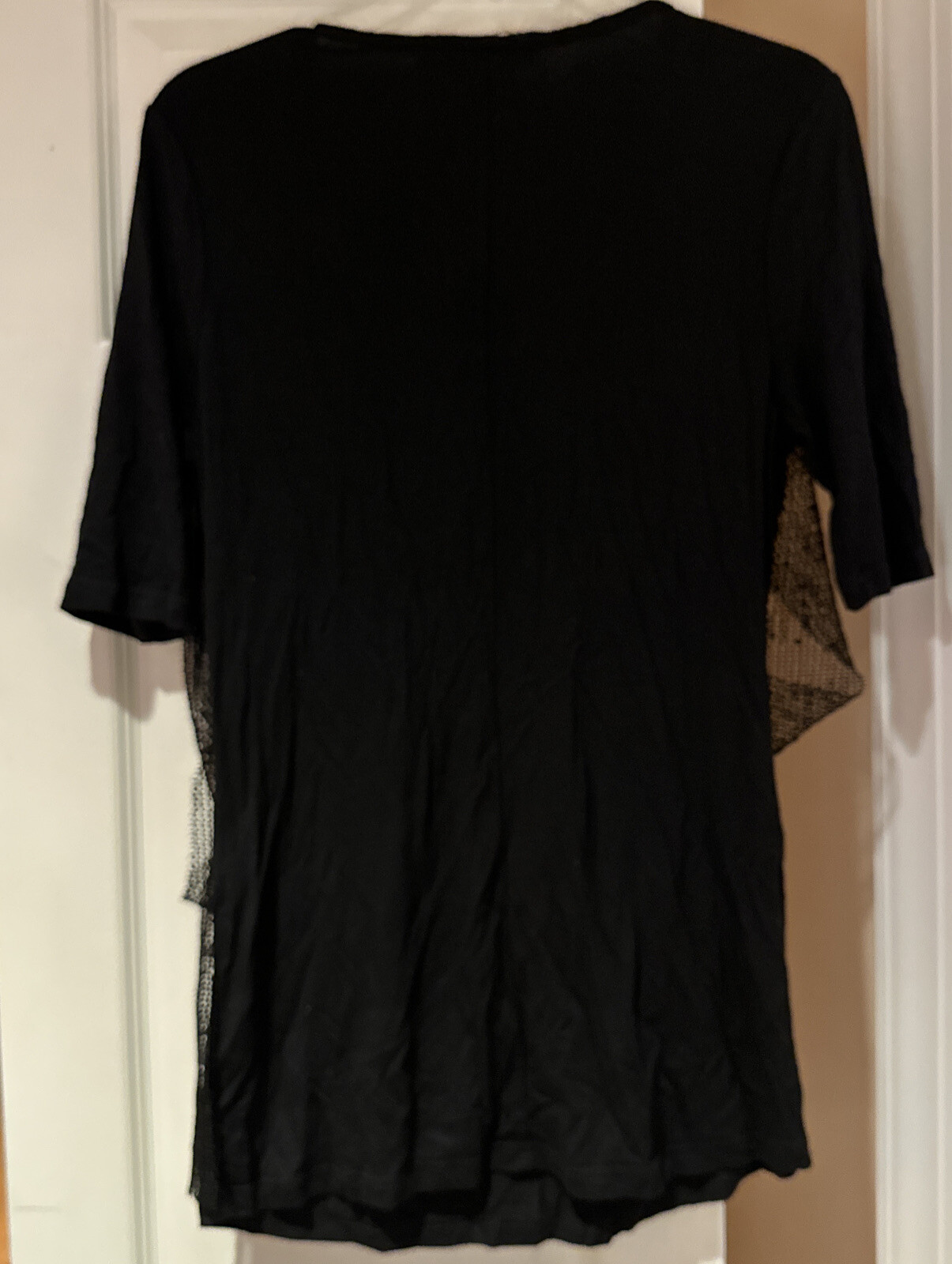 Clotheshead Black Sequin Mesh Overlay Top Women’s Small S NWT Retail $79