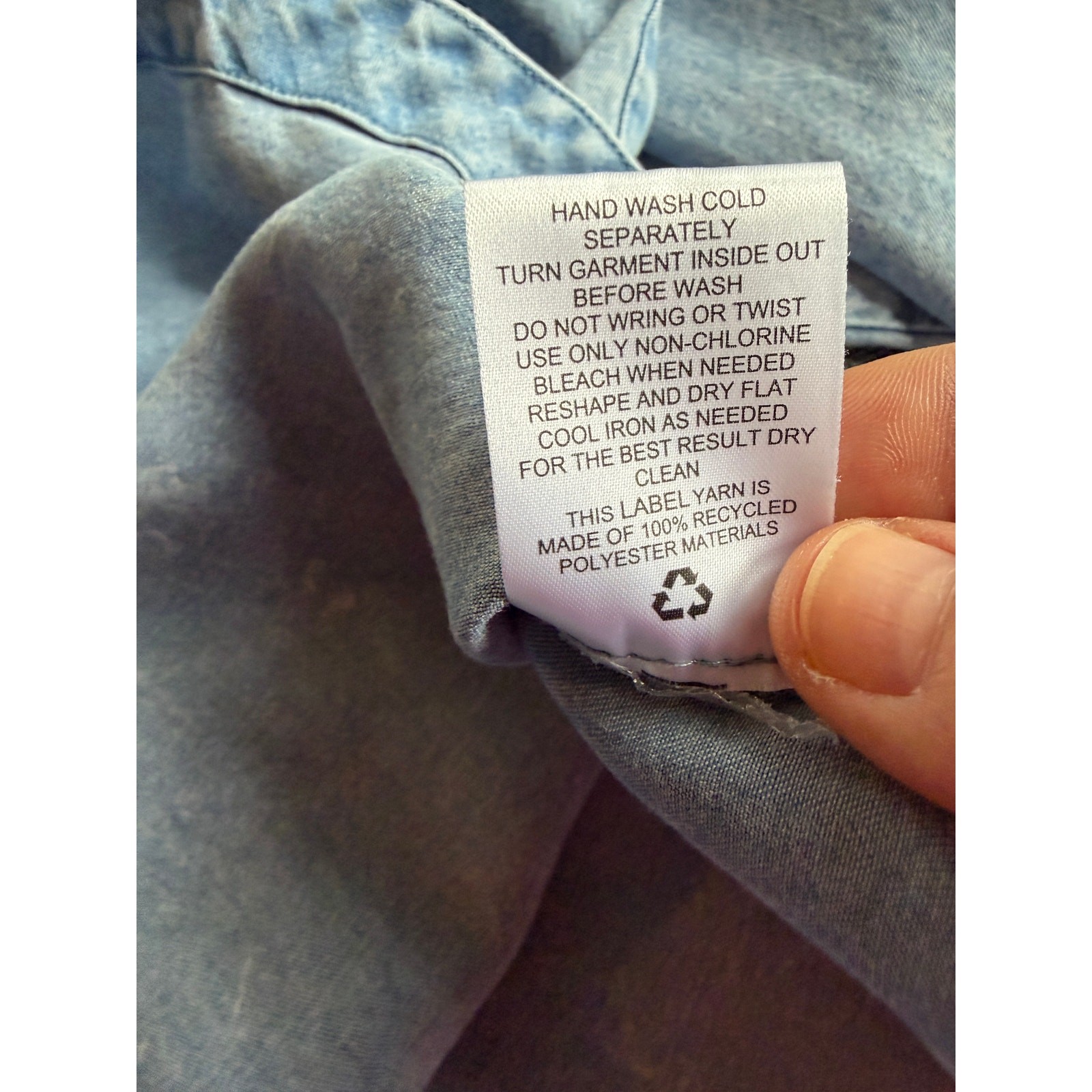 Pink Rose 100% Lyocell Chambray Button Down Shirt Oversized Medium Coastal