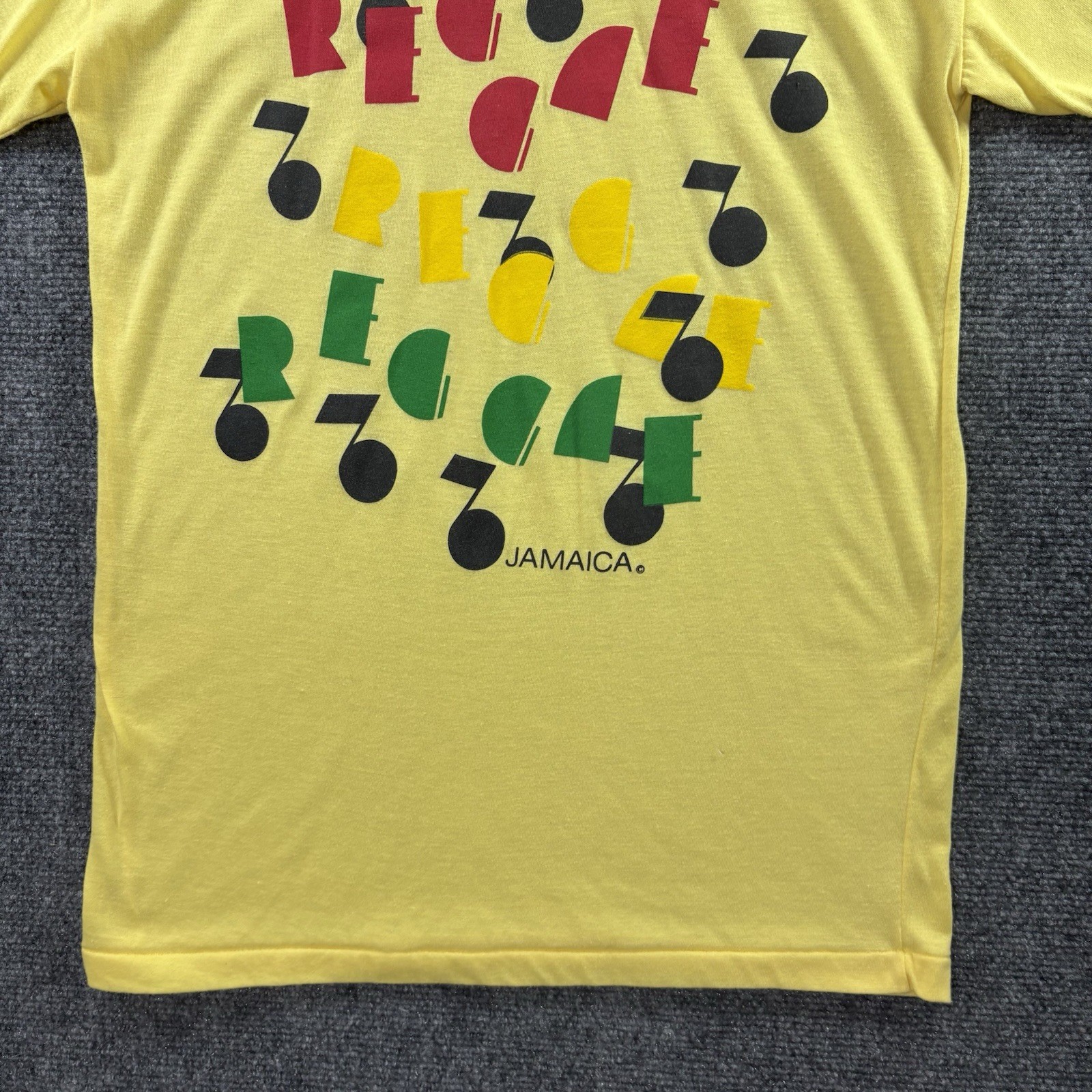 VTG 70s Reggae Jamaica Paper Thin T-Shirt M Fits S Rasta Tropical Travel Tourist