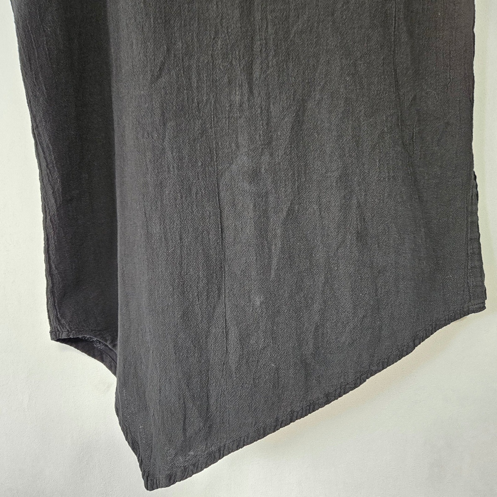 Oh My Gauze Top 2 Black Cowl Neck Asymmetrical Sleeveless Cotton Boho Minimalist