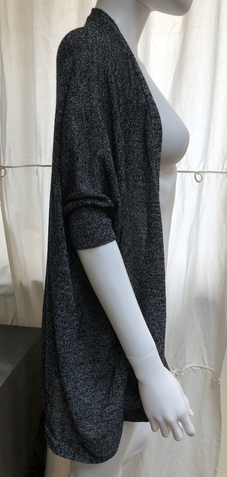 JOYCE LESLIE Open Front Lightweight Cardigan – Dark Heather Gray – Size M