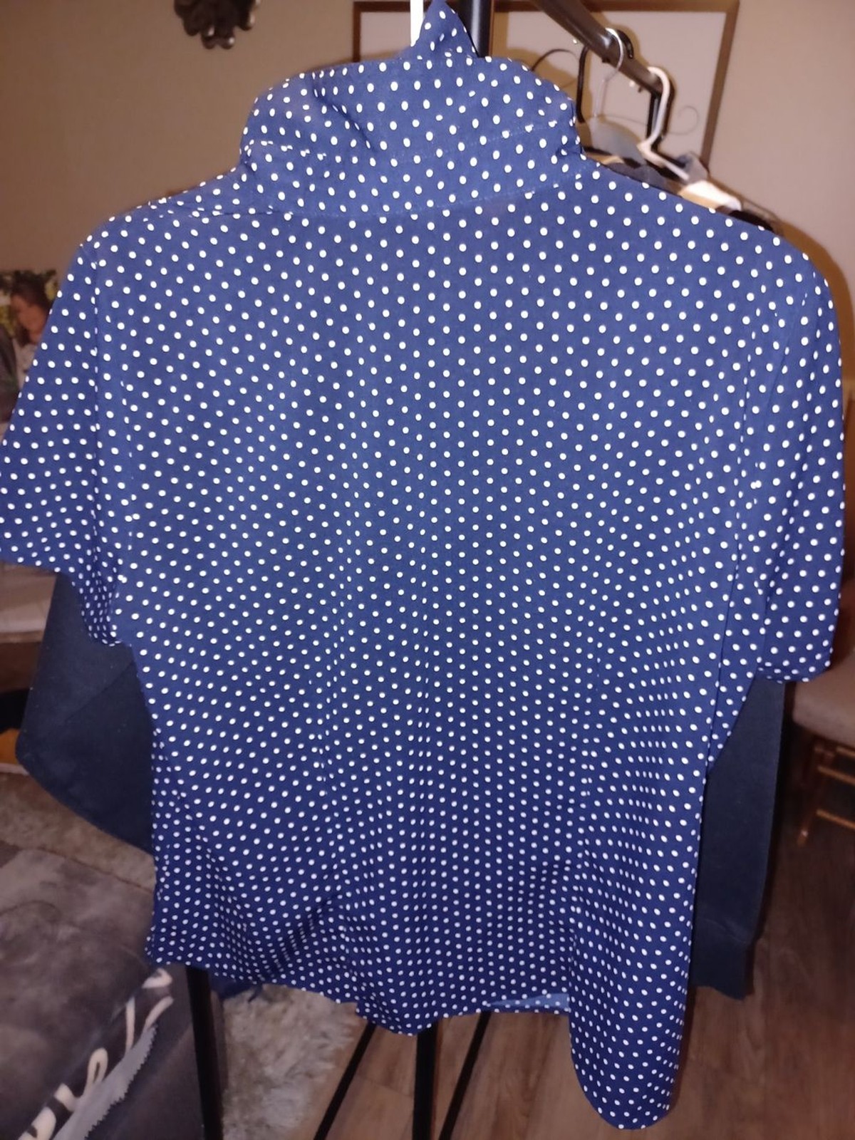 Notations Navy Short-Sleeve Polka Dot Shirt Jacket