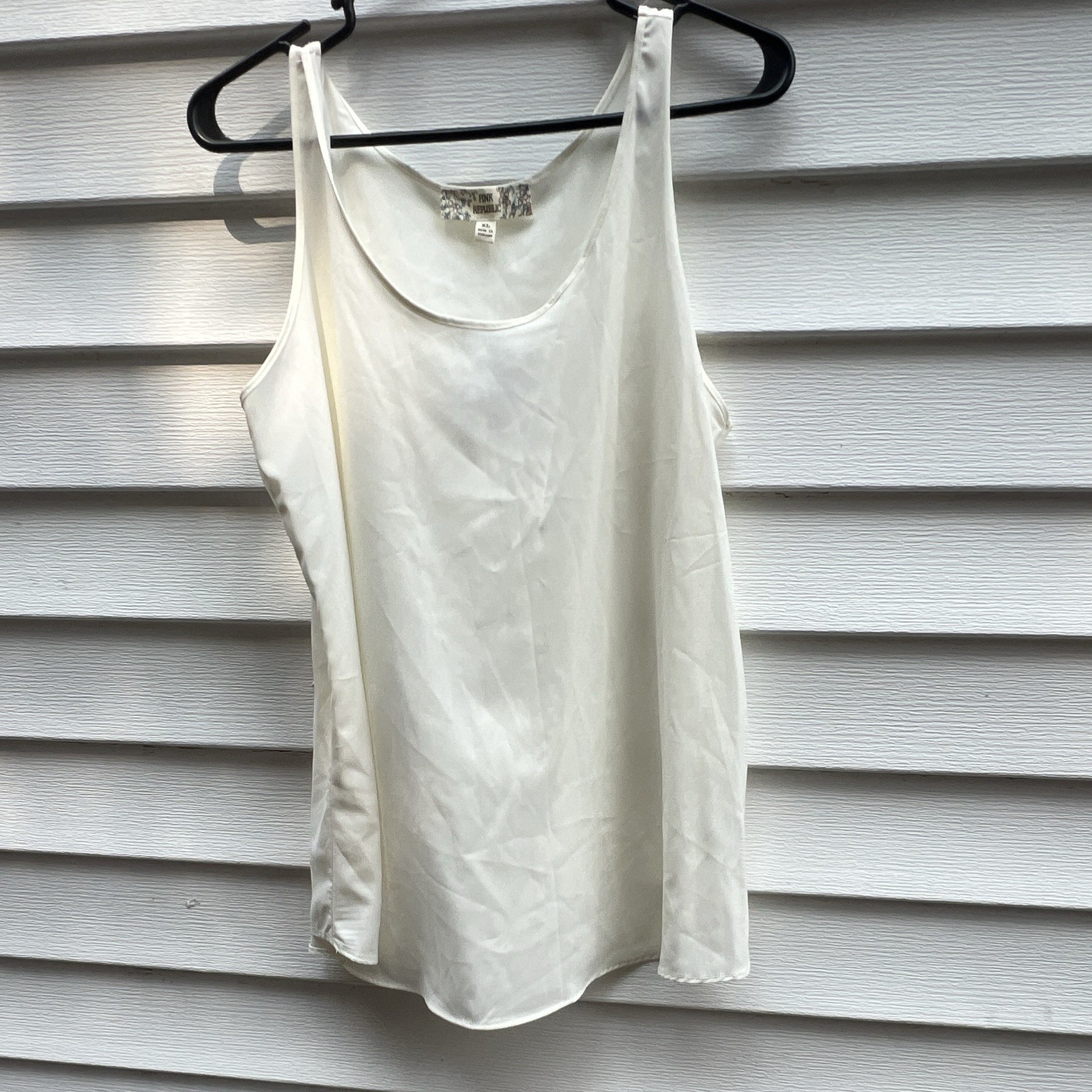 Pink Republic Ivory Solid Scoop Neck Sleeveless Pullover Tank Top Size XL