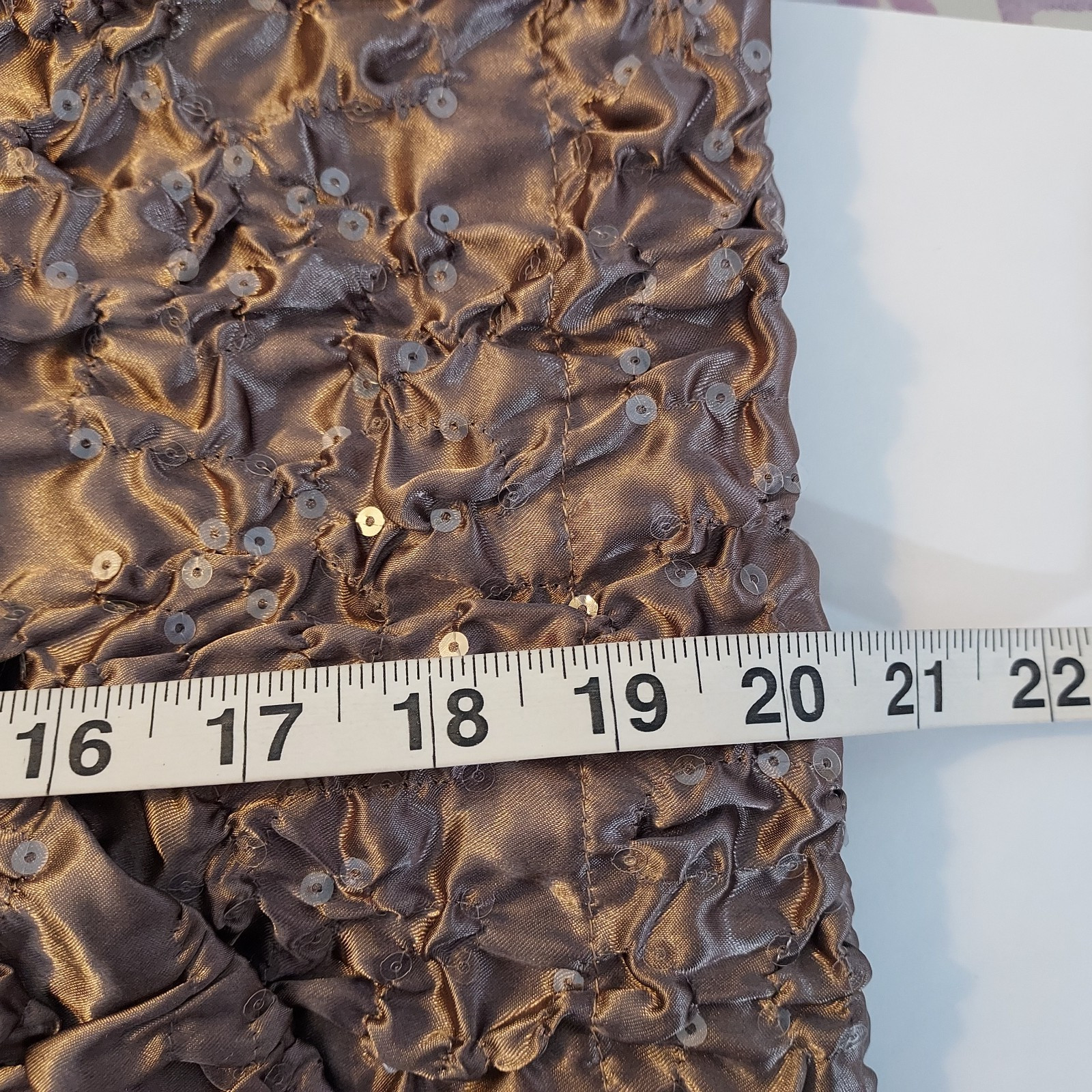 Cachet Evening Wear Top Sequin Faux Wrap Party Formal Women Size Small Brown