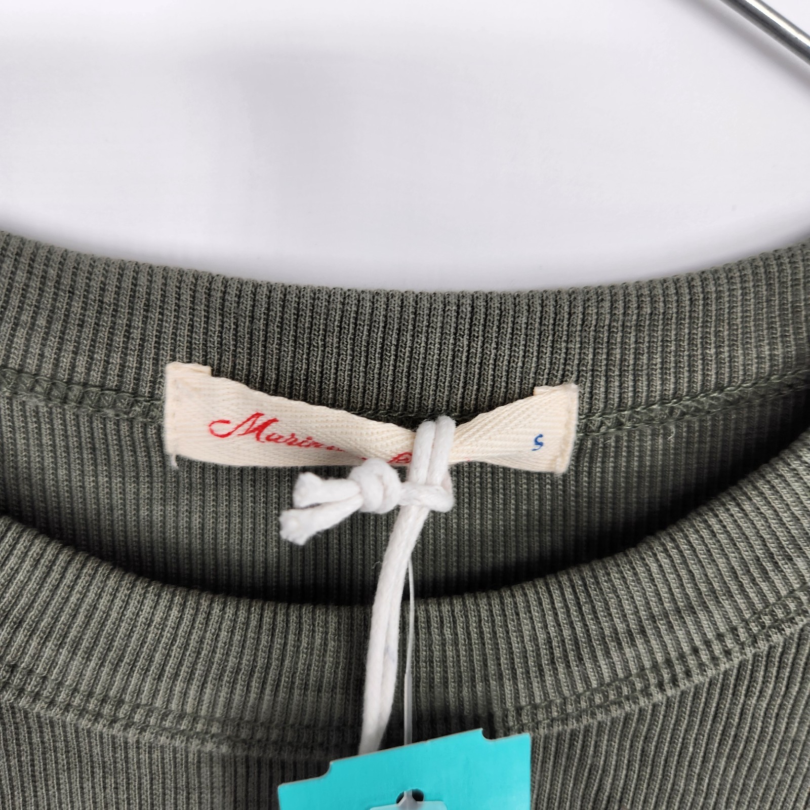 Marine Layer Dark Green Small Lexi Rib Sun In Crew Tee NWT
