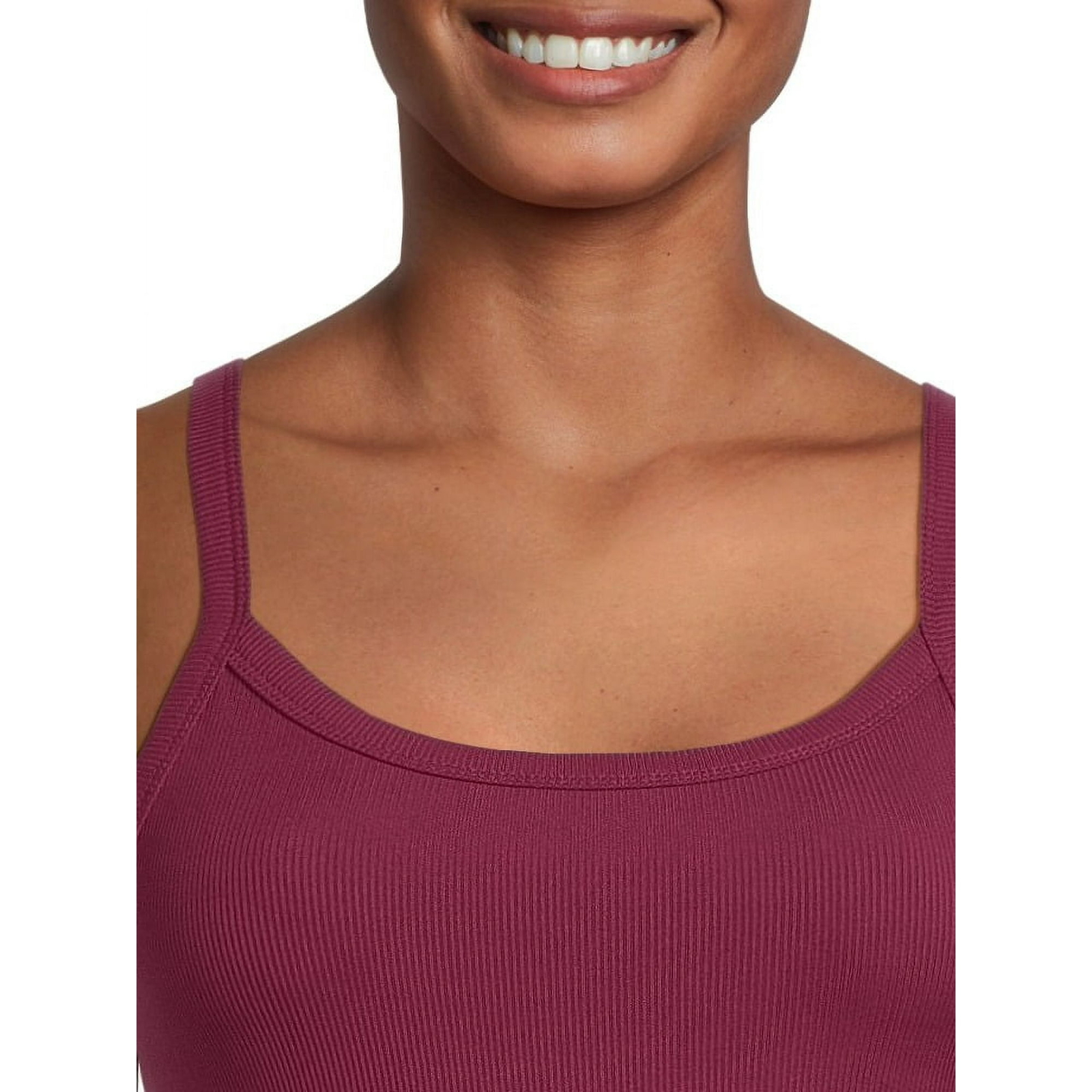 No Boundaries Rib Cami Top, 1 Pack, Women’s Size XXXL (21) Color Orchid Plum