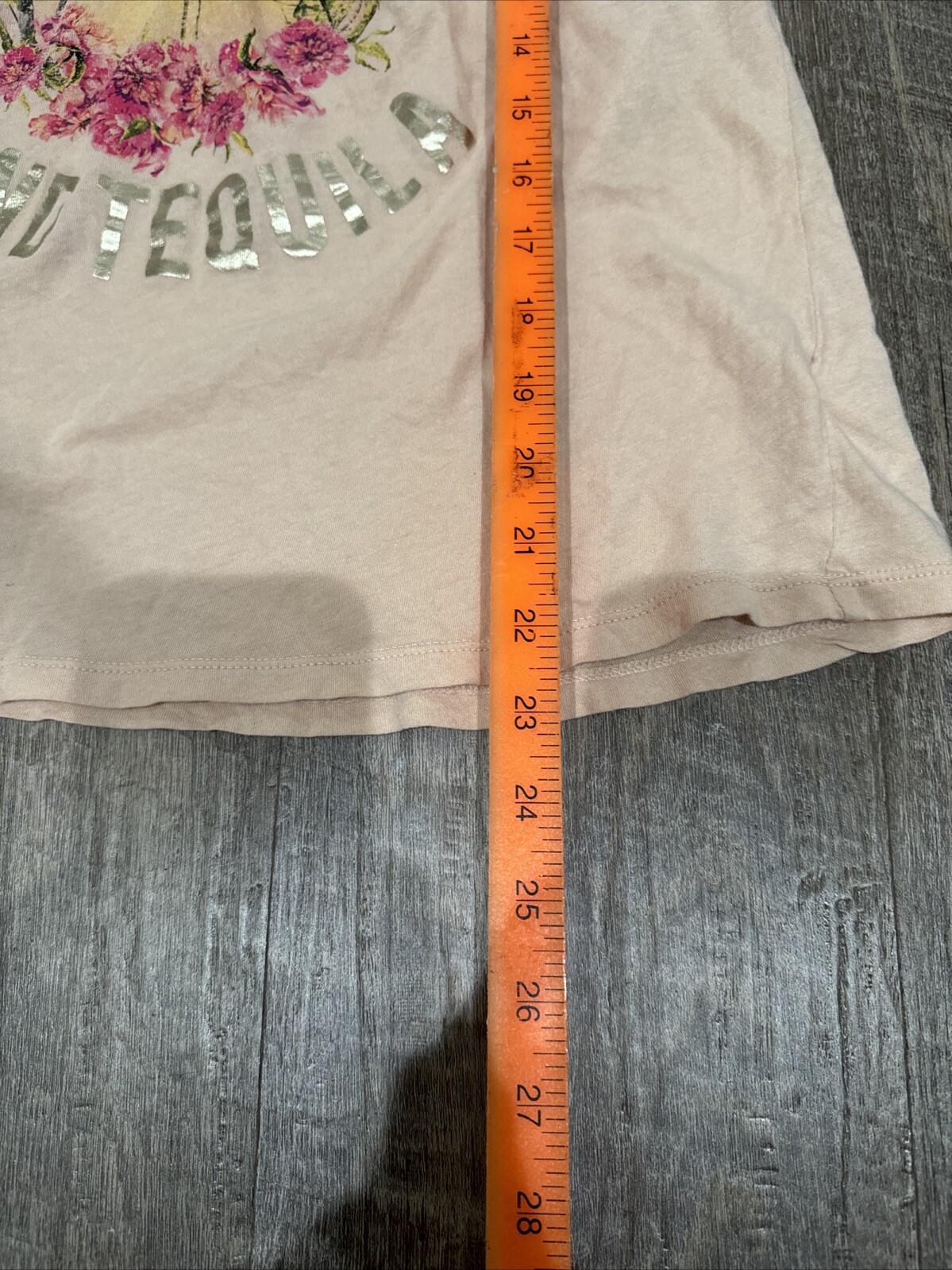 Express One Eleven Pink Tamales &Tequila Pink Shirt V Neck Low Cut Draw String S