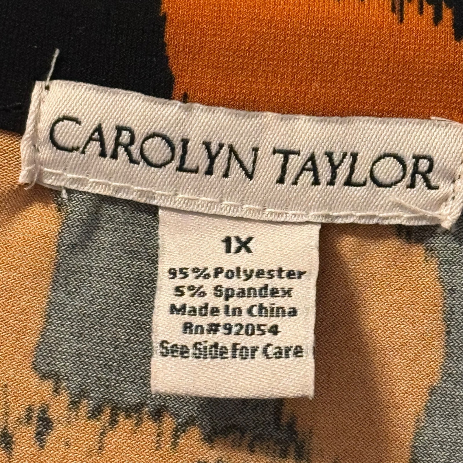 Carolyn Taylor Blouse Sz 1X Floral Blouse 3/4 Sleeve Blouse Top