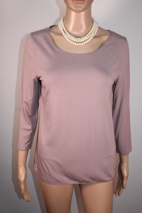 PETER HAHN MOCHA 3/4 SLEEVE SUPER SOFT T SHIRT TOP SIZE 12