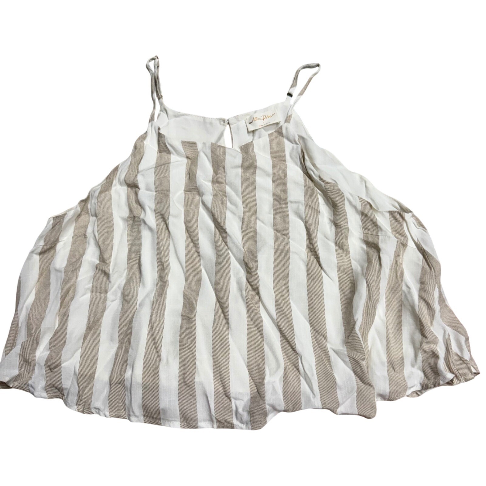 Allie Rose Striped Tank Top Sleeveless Casual Summer Beach Cover Up L