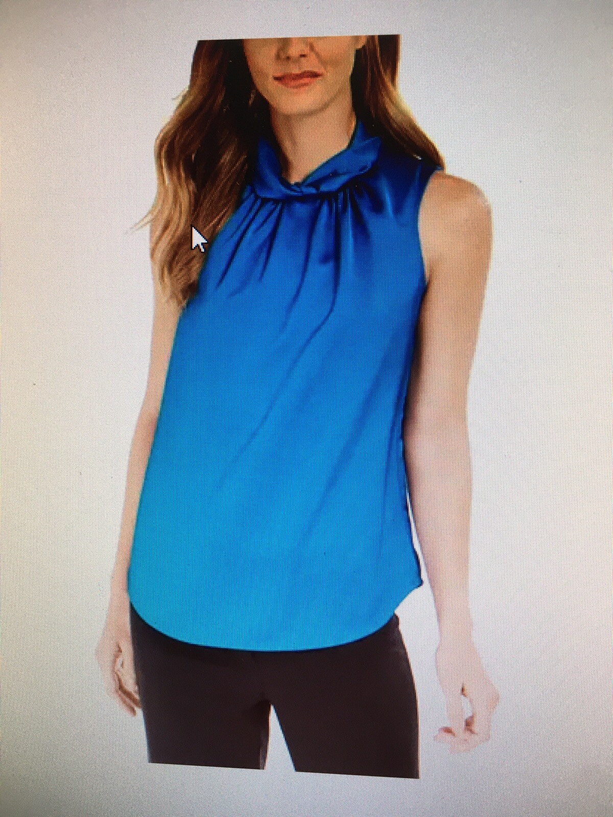 NWT Womens Cocktail Blouse Size 8 ANNE KLEIN Teal Blue Satin Wrinkle Free $69
