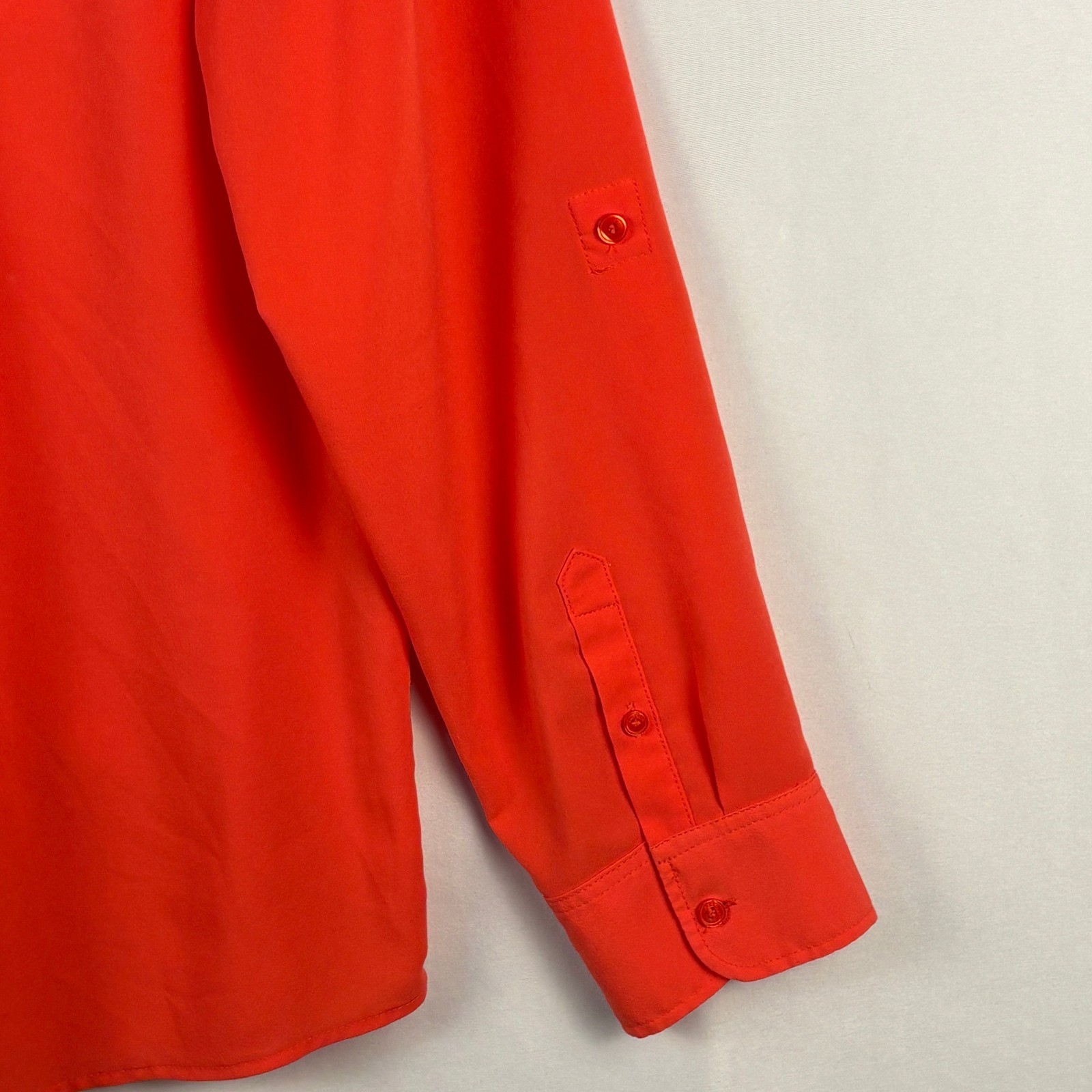 Talbots Womens Roll Tab Long Sleeve Button Down Blouse Shirt XL Office Easy Care