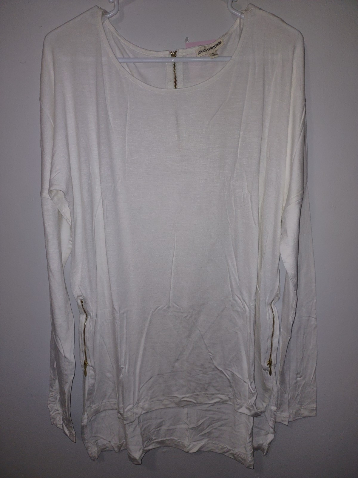 Zenana Outfitters Long Sleeve Tunic Knit Top Tee Relaxed Women’s Size L