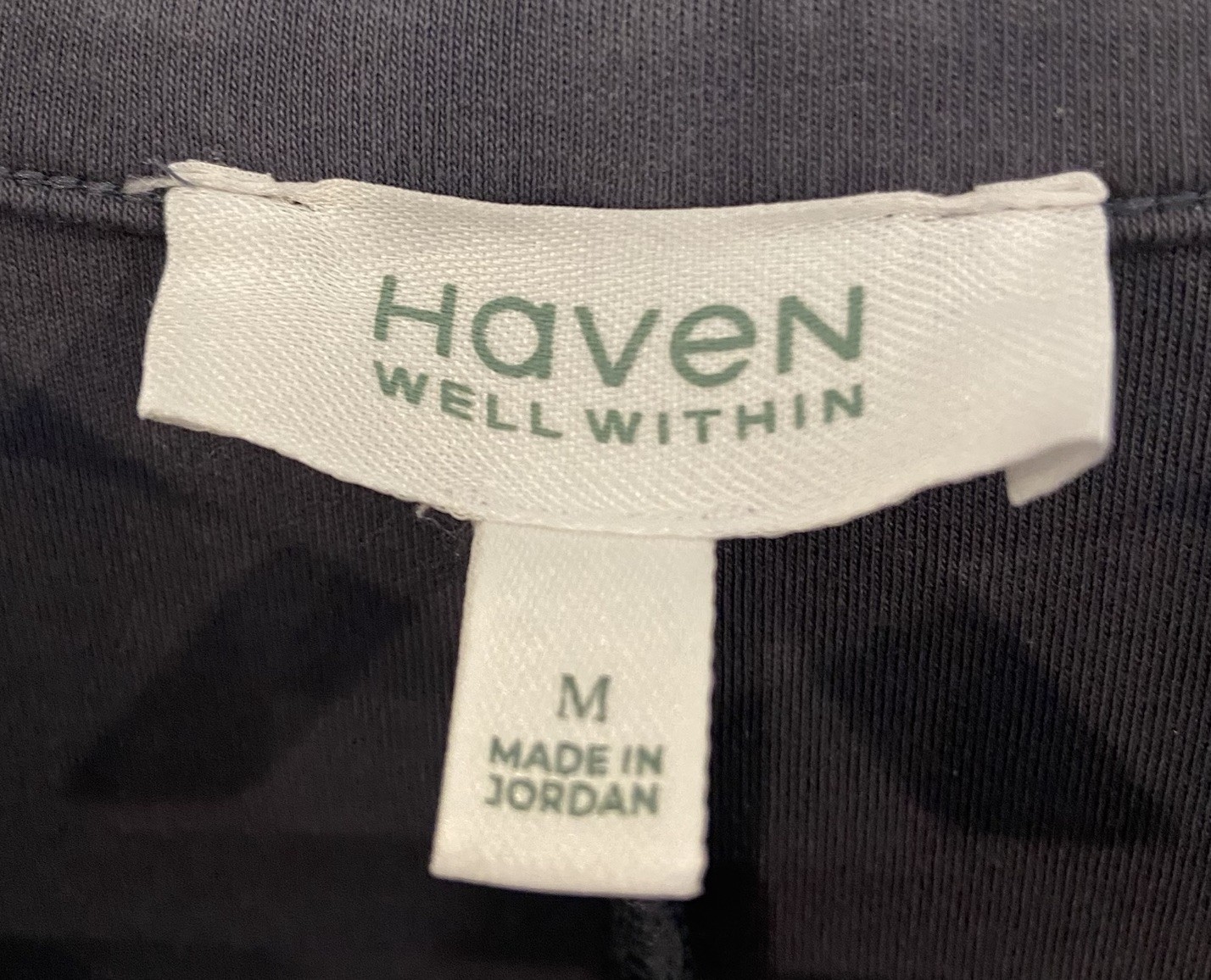 Haven Well Within Polished Lounge Split Neck Top Dark Gray Medium M