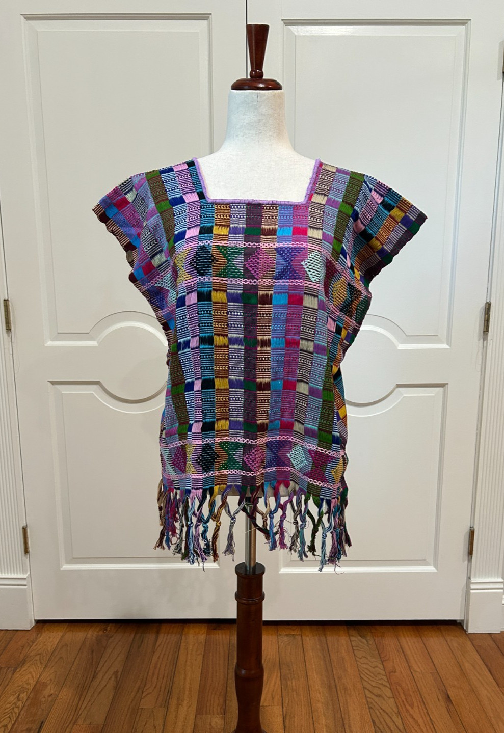 Handwoven Chiapas Huipil Blouse. 100 % hand made on Backstrap loom.