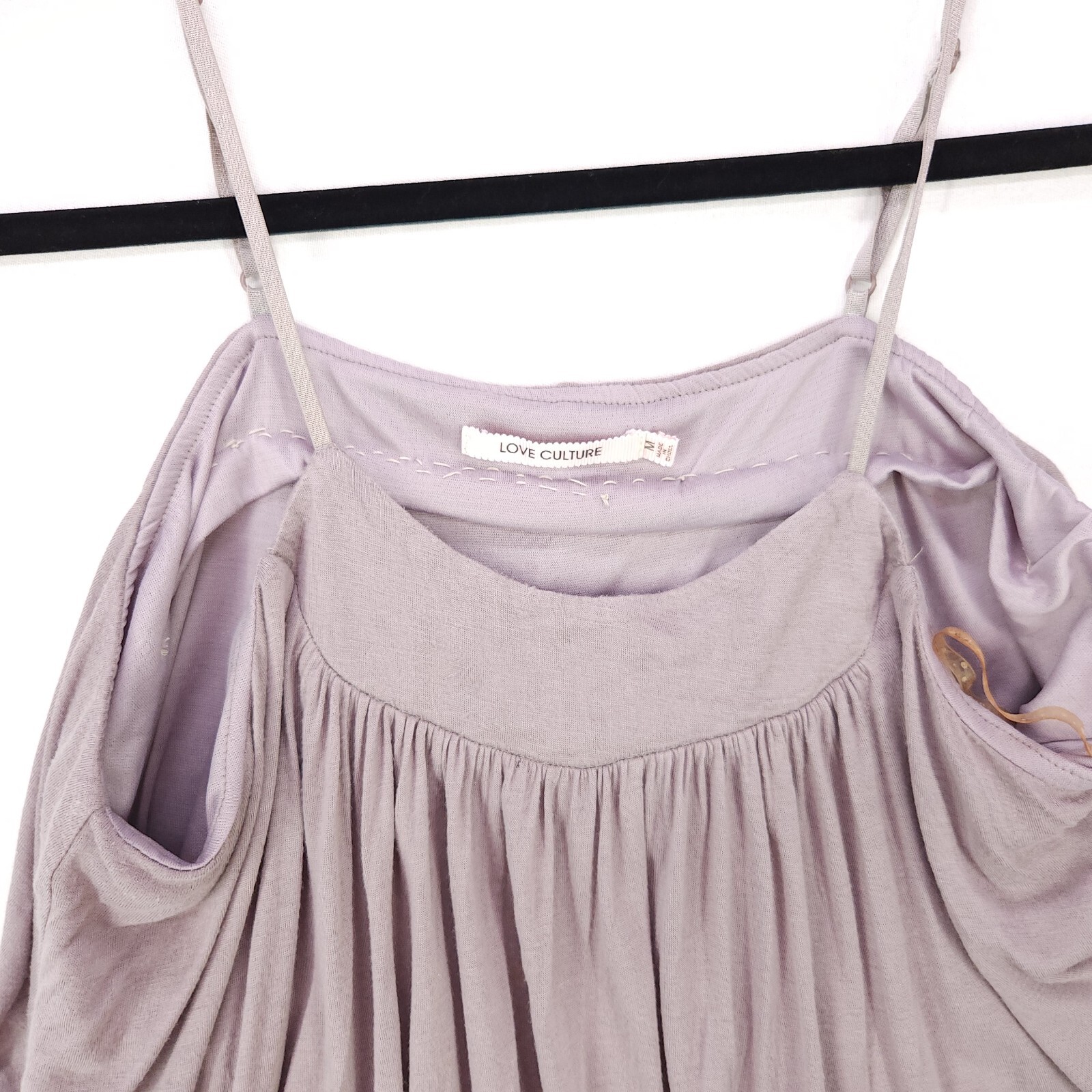 Love Culture Boho Tank Top Womens Medium Gathered Bottom Taupe Pleated Flowy