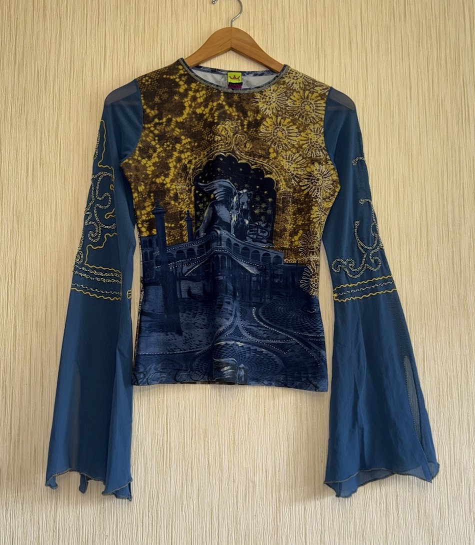 Save The Queen mesh Longsleeve Top JPG Copine Style Y2K Vintage Designer Rare