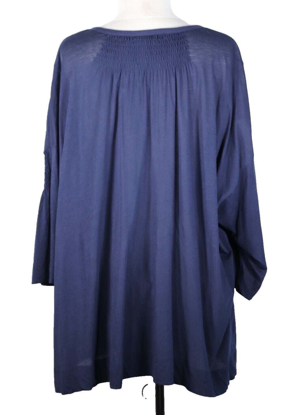 Dries van Noten Women’s Size Medium Blue 100% Cotton Shirred Tunic T-Shirt Top