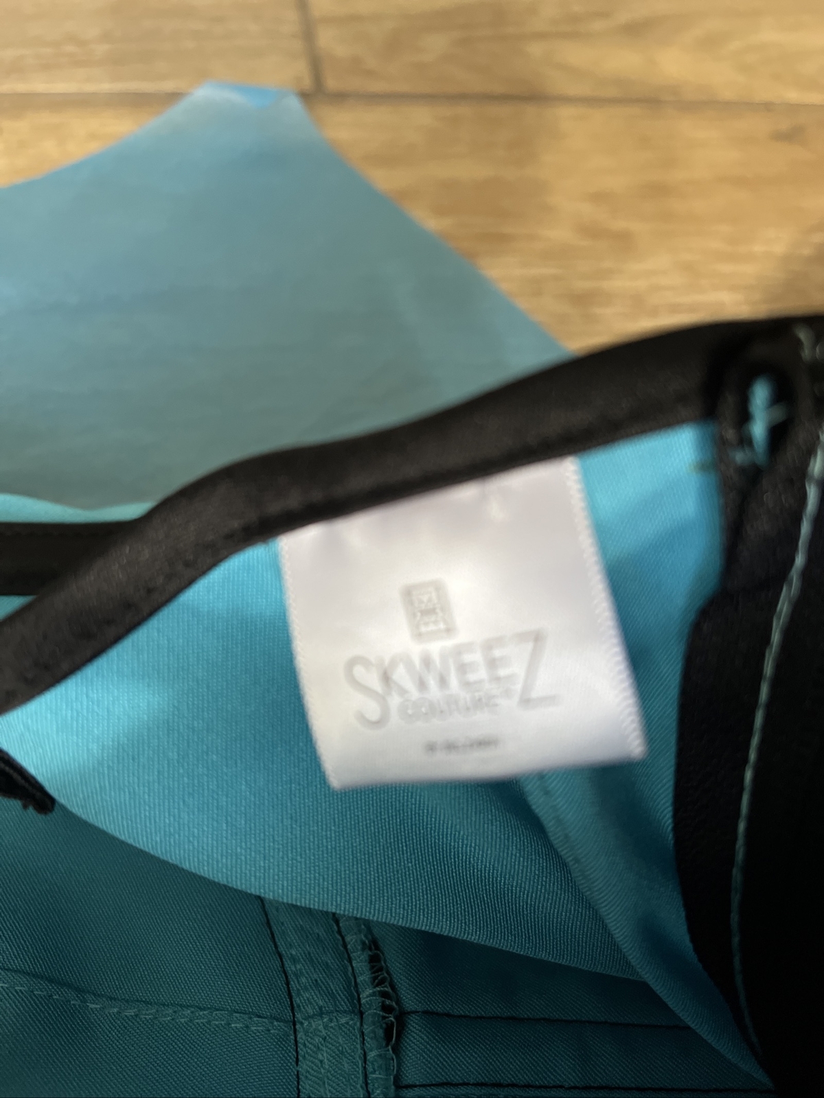 SKWEEZ COUTURE Corset Bustier BLUE & BLACK Zip Back M/L SEE MEASUREMENTS 8vx