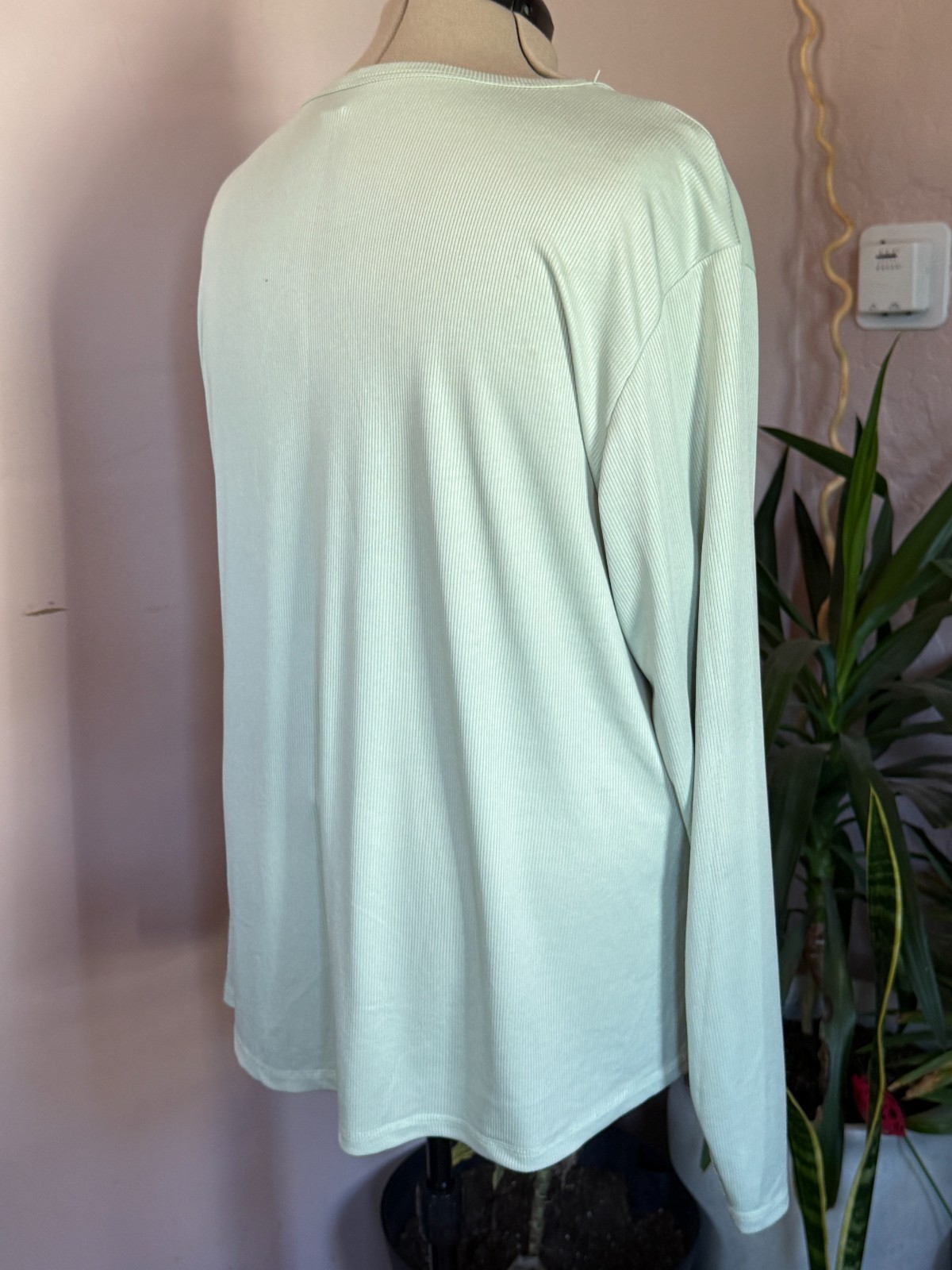 Plus size 3X women’s mint green long sleeve athletic shirt by MARIKA