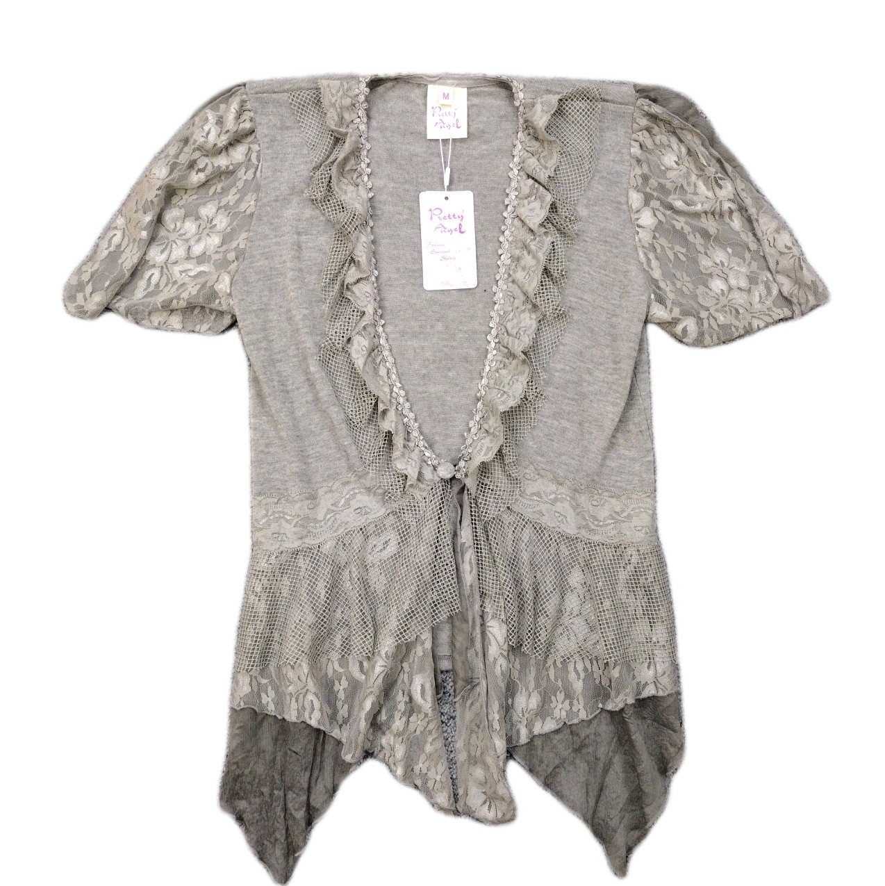 Pretty Angel NWT Green Top Tunic Women’s Size Med Y2K Lace Fairy fun Sexy Shirt