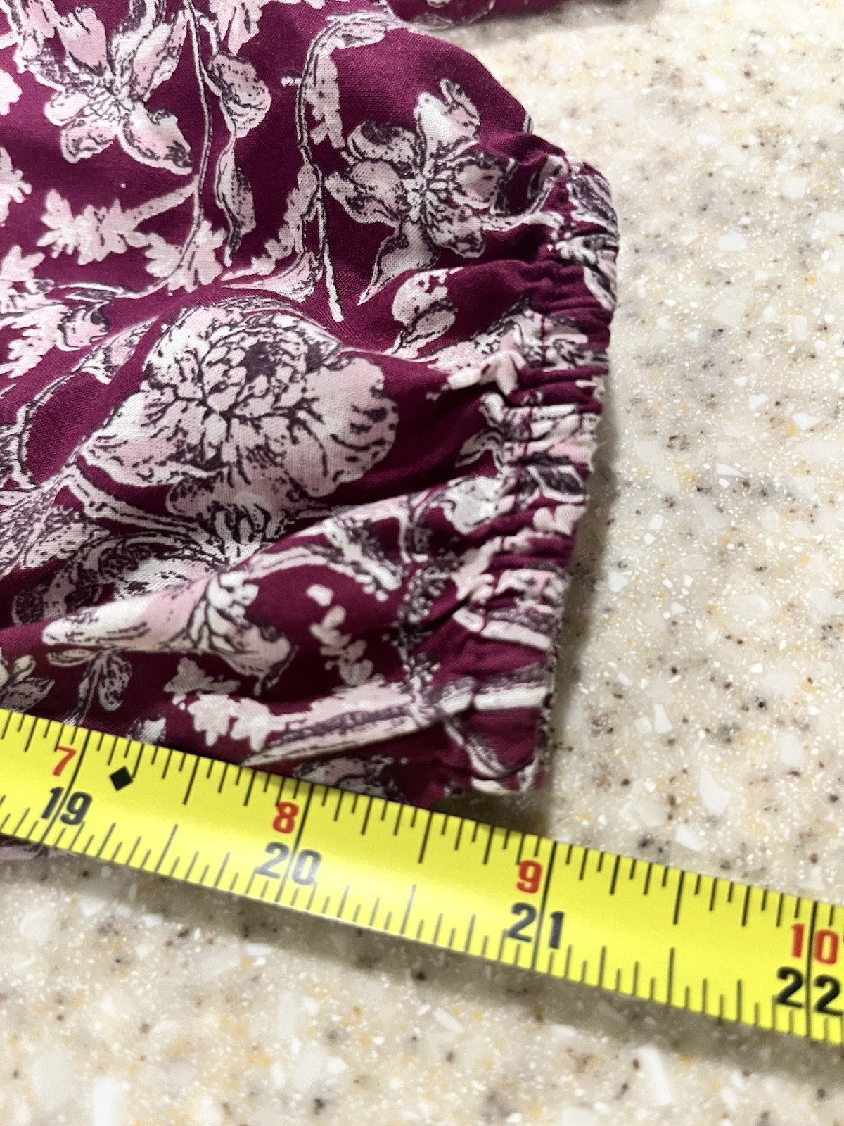 Lucky Brand Women’s Large Burgundy Floral Blouse Button‑Up 3/4 Sleeve