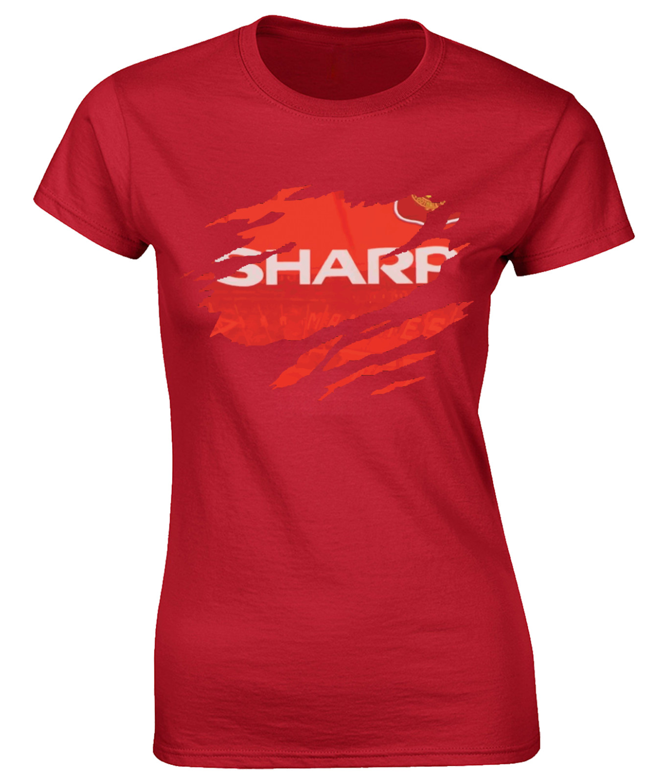RETRO FOOTBALL KIT 18 LADIES T SHIRT MANCHESTER CLASSIC RETRO 90’S UNITED FAN