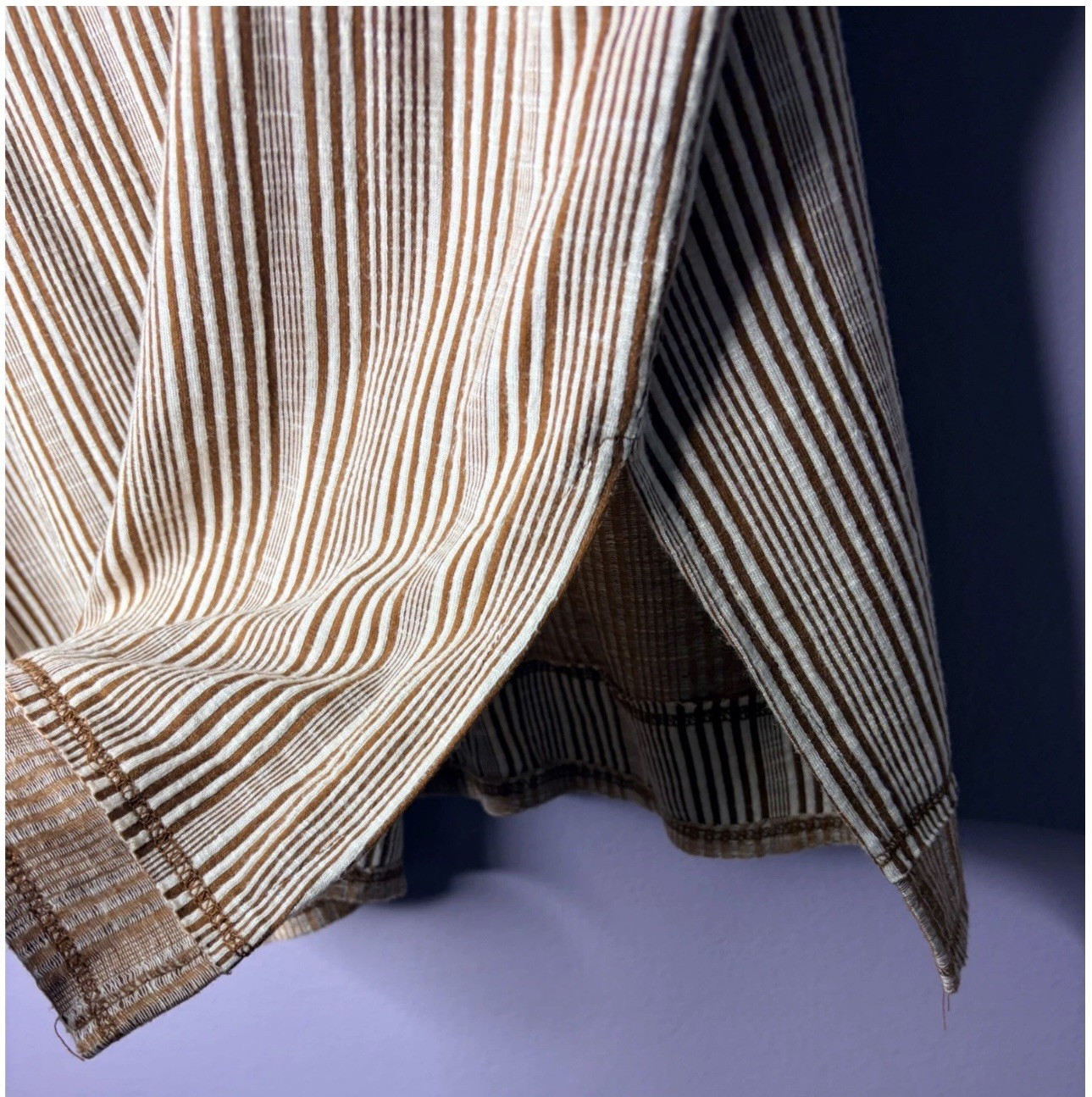 BKE Womens Brown White Striped Boat Neck Button Shoulder Top Size S Short Sleeve