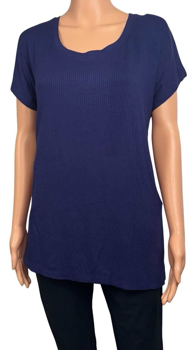 Felina Women’s Navy Blue Tee Shirt Top Sz M New