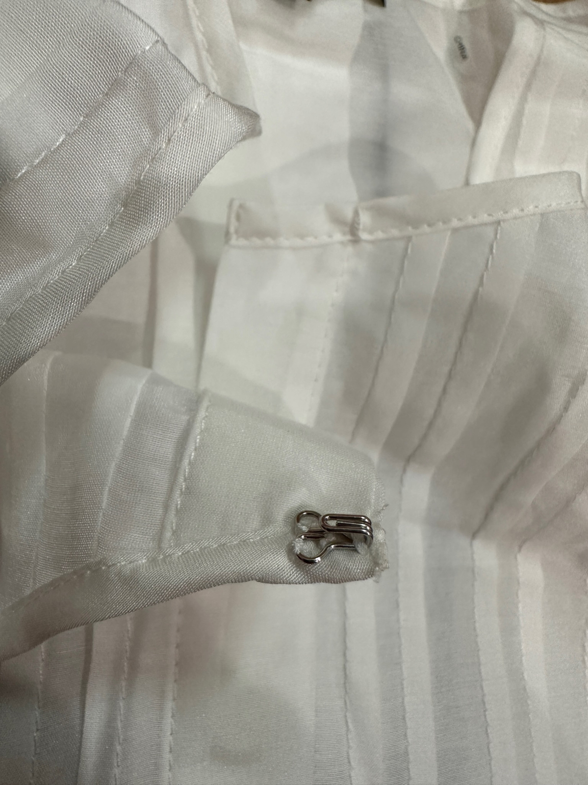 Kobi Halperin Marika Women’s Silk Blend Pintuck Blouse in White MSRP $398.00