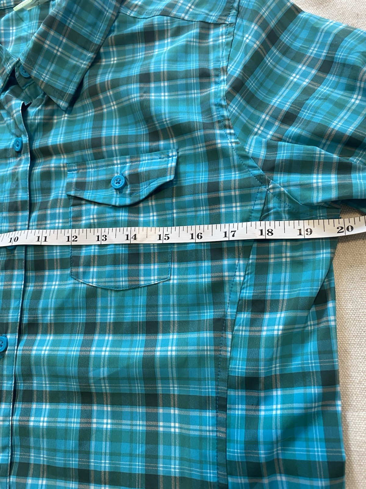 Alpine Design Womens Tech Series Top Size M Blue Plaid Preppy Hiking Outdoorsy