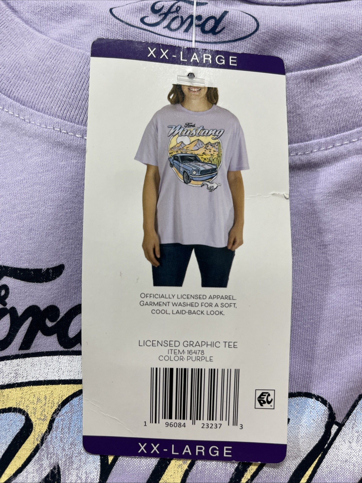 Women’s Officially Licensed Ford Mustang Tee Shirt XXL Purple