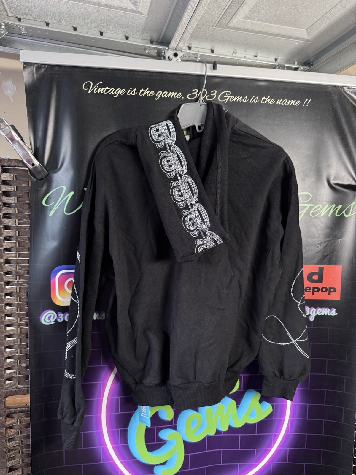 NEW Authentic Paul Frank Bedazlled Zip Up Hoodie Jacket Sweater NWT Y2K 2000’s