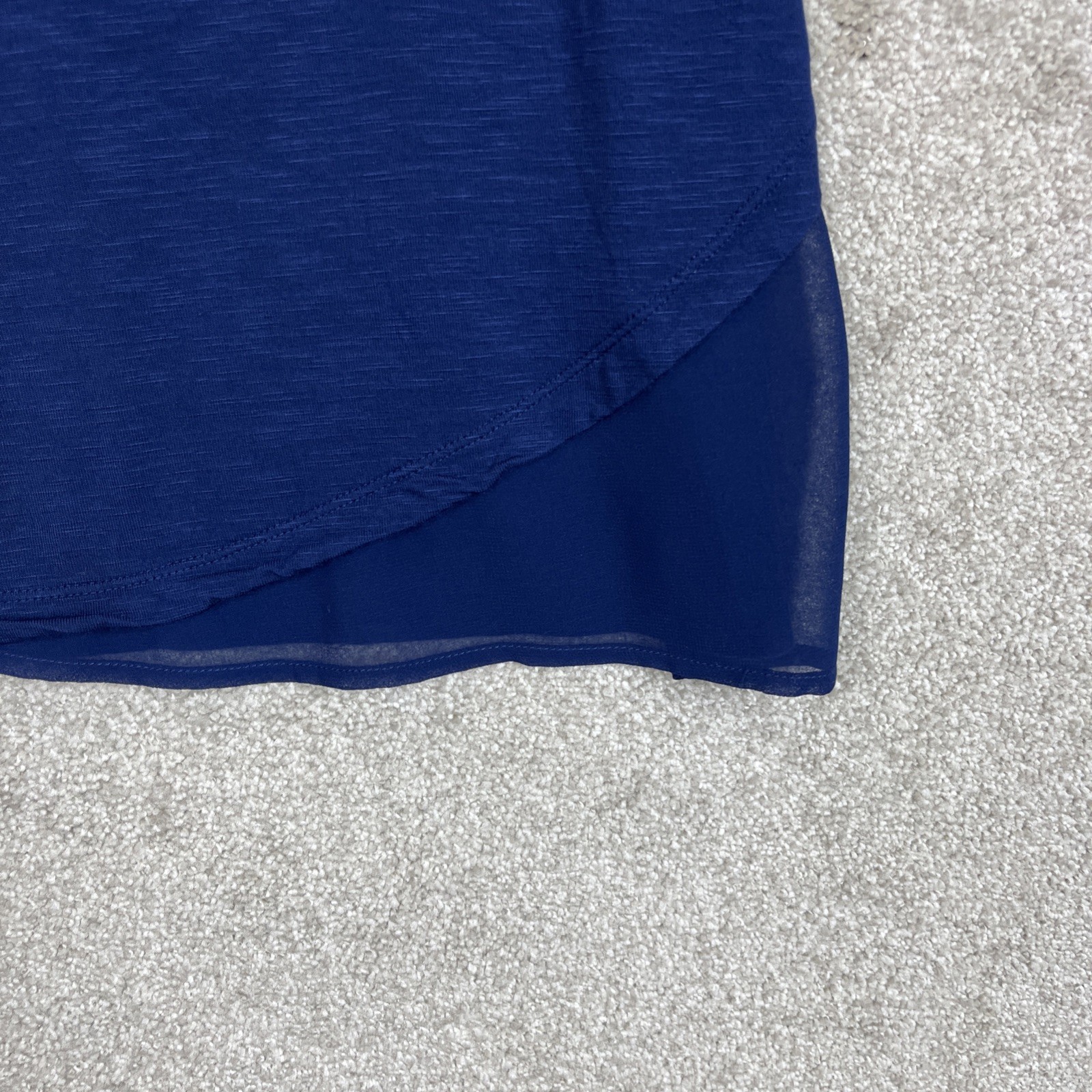 White House Black Market Shirt Womens Medium Blue 3/4 Sleeve Pullover- 4676