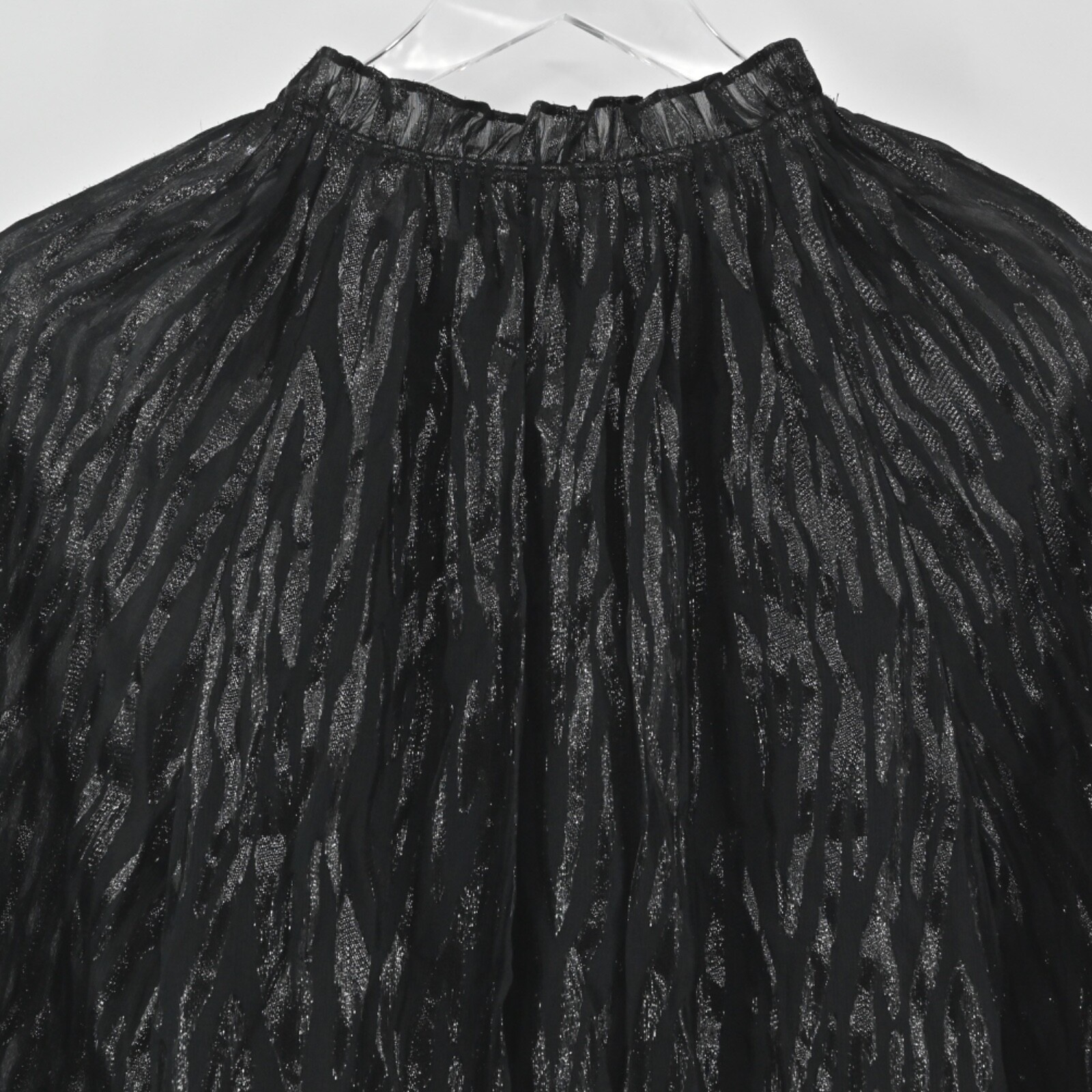 Rebecca Taylor Silk Metallic Top Womens Size 4 Black Safari Ruffle Vamp Glam
